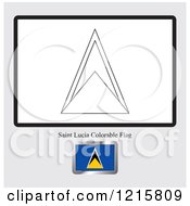 Poster, Art Print Of Coloring Page And Sample For A Saint Lucia Flag