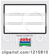 Poster, Art Print Of Coloring Page And Sample For A Gambia Flag