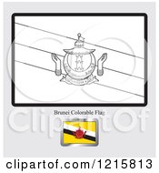 Poster, Art Print Of Coloring Page And Sample For A Brunei Flag