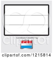 Clipart Of A Coloring Page And Sample For A Luxembourg Flag Royalty Free Vector Illustration