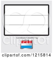 Poster, Art Print Of Coloring Page And Sample For A Luxembourg Flag