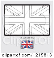 Poster, Art Print Of Coloring Page And Sample For A Uk Flag