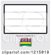 Clipart Of A Coloring Page And Sample For A Mauritius Flag Royalty Free Vector Illustration