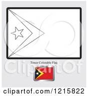 Clipart Of A Coloring Page And Sample For An East Timor Flag Royalty Free Vector Illustration