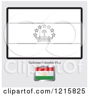 Poster, Art Print Of Coloring Page And Sample For A Tajikistan Flag