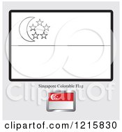 Poster, Art Print Of Coloring Page And Sample For A Singapore Flag