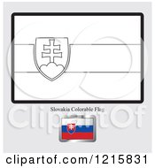 Poster, Art Print Of Coloring Page And Sample For A Slovakia Flag