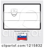 Poster, Art Print Of Coloring Page And Sample For A Slovenia Flag