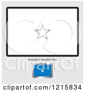 Clipart Of A Coloring Page And Sample For A Somalia Flag Royalty Free Vector Illustration