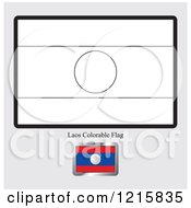 Poster, Art Print Of Coloring Page And Sample For A Laos Flag