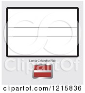 Poster, Art Print Of Coloring Page And Sample For A Latvia Flag