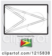 Poster, Art Print Of Coloring Page And Sample For A Guyana Flag