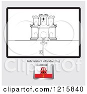 Poster, Art Print Of Coloring Page And Sample For A Gibraltar Flag