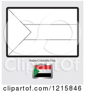 Clipart Of A Coloring Page And Sample For A Sudan Flag Royalty Free Vector Illustration