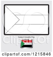 Poster, Art Print Of Coloring Page And Sample For A Sudan Flag