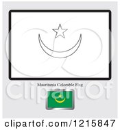 Poster, Art Print Of Coloring Page And Sample For A Mauritania Flag