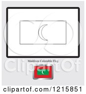 Poster, Art Print Of Coloring Page And Sample For A Maldives Flag