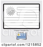 Coloring Page And Sample For A Uruguay Flag