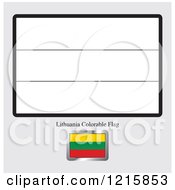 Poster, Art Print Of Coloring Page And Sample For A Lithuania Flag