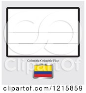 Poster, Art Print Of Coloring Page And Sample For A Colombia Flag