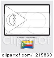 Poster, Art Print Of Coloring Page And Sample For A Comoros Flag