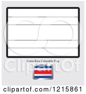 Poster, Art Print Of Coloring Page And Sample For A Costa Rica Flag