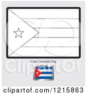 Poster, Art Print Of Coloring Page And Sample For A Cuba Flag