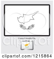 Clipart Of A Coloring Page And Sample For A Cyprus Flag Royalty Free Vector Illustration