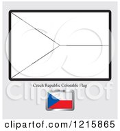 Clipart Of A Coloring Page And Sample For A Czech Flag Royalty Free Vector Illustration