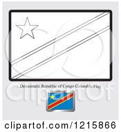 Clipart Of A Coloring Page And Sample For A Democratic Republic Of Congo Flag Royalty Free Vector Illustration