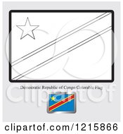 Poster, Art Print Of Coloring Page And Sample For A Democratic Republic Of Congo Flag