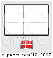 Poster, Art Print Of Coloring Page And Sample For A Denmark Flag