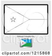 Poster, Art Print Of Coloring Page And Sample For A Djibouti Flag