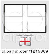 Poster, Art Print Of Coloring Page And Sample For An England Flag