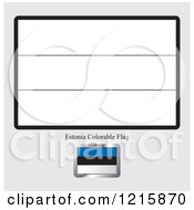 Clipart Of A Coloring Page And Sample For A Estonia Flag Royalty Free Vector Illustration