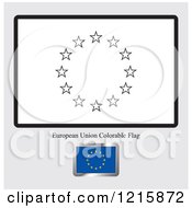 Clipart Of A Coloring Page And Sample For A Europe Flag Royalty Free Vector Illustration