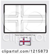 Clipart Of A Coloring Page And Sample For A Faroe Island Flag Royalty Free Vector Illustration