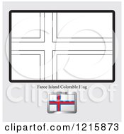 Poster, Art Print Of Coloring Page And Sample For A Faroe Island Flag