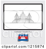 Poster, Art Print Of Coloring Page And Sample For A Cambodia Flag