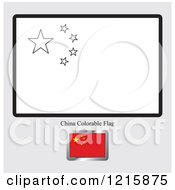 Clipart Of A Coloring Page And Sample For A China Flag Royalty Free Vector Illustration