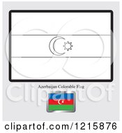 Poster, Art Print Of Coloring Page And Sample For An Azerbaijan Flag