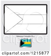 Poster, Art Print Of Coloring Page And Sample For A Bahamas Flag