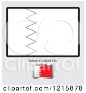 Poster, Art Print Of Coloring Page And Sample For A Bahrain Flag