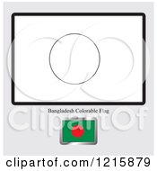 Poster, Art Print Of Coloring Page And Sample For A Bangladesh Flag