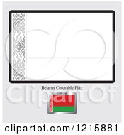 Poster, Art Print Of Coloring Page And Sample For A Belarus Flag