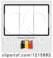 Poster, Art Print Of Coloring Page And Sample For A Belgium Flag