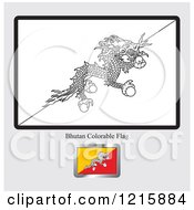 Poster, Art Print Of Coloring Page And Sample For A Bhutan Flag