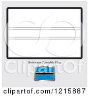 Clipart Of A Coloring Page And Sample For A Botswana Flag Royalty Free Vector Illustration