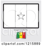 Clipart Of A Coloring Page And Sample For A Senegal Flag Royalty Free Vector Illustration