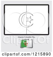 Clipart Of A Coloring Page And Sample For An Algeria Flag Royalty Free Vector Illustration